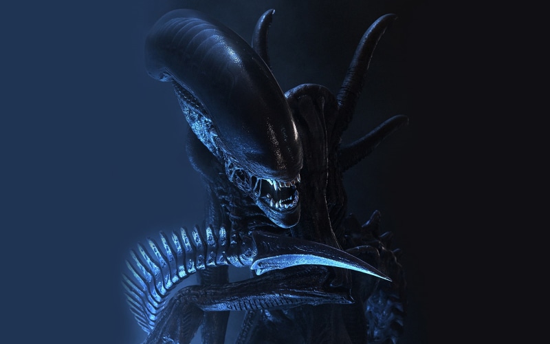 alien, dark background, background, monster, art, dark, digital art, fantasy, iron, 1080P, dragon, digital