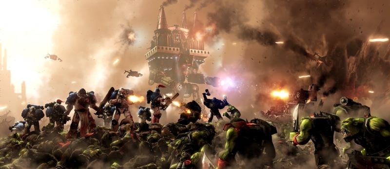 architecture, city, night, large group of people, war, Warlord-class Titan, outdoors, event, women, 000, Warhammer 40, crowd, festival, nightlife, real people