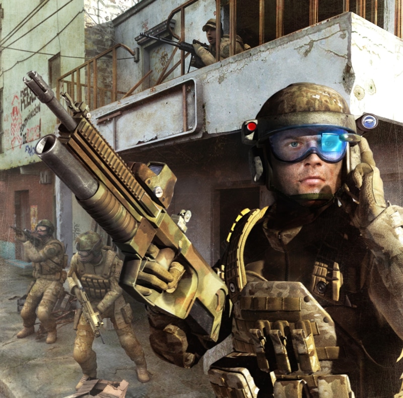 front view, adult, Advanced, one person, young adult, military, gun, looking at camera, recon, ghost, tom clancys ghost recon, helmet, armed forces, army