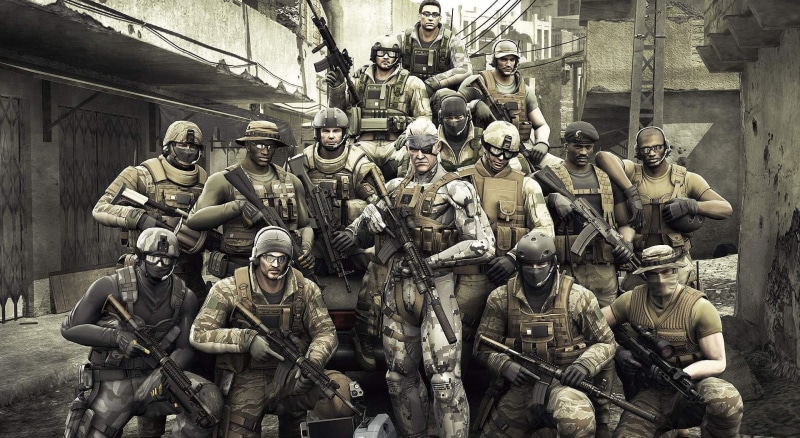 conflict, gear, military uniform, patriots, Games, fighting, history, art and craft, military, clothing, metal gear solid 4 guns of the patriots, gun