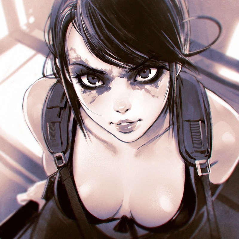 Ilya Kuvshinov, Metal Gear Solid V: The Phantom Pain, video games, 480P, 2D, Quiet, Anime Girls, brunette, Fan Art, Gray Eyes, Manga