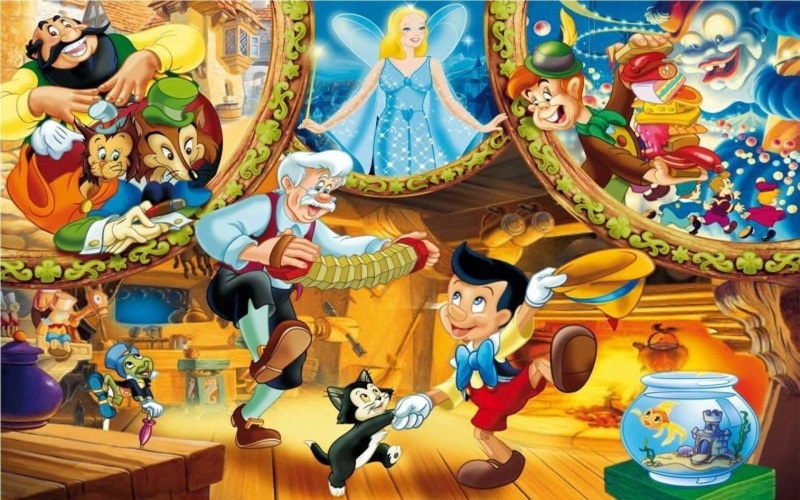 pieces, 1080P, picture, x, walt, classic, clementoni, pinocchio, puzzle, disney