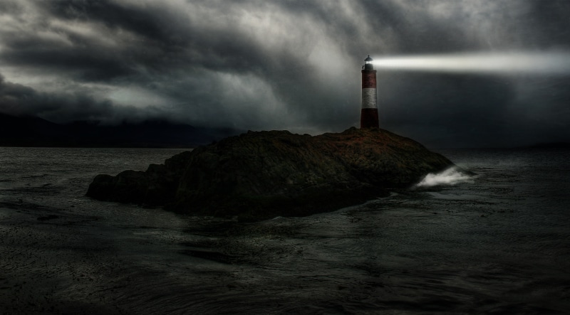 Beagle, building exterior, Dark, rock - object, nature, cloud - sky, 2K, water, Dramatic, land, BeagleChannel, Lighthouse, archipelago, Isolated, no people