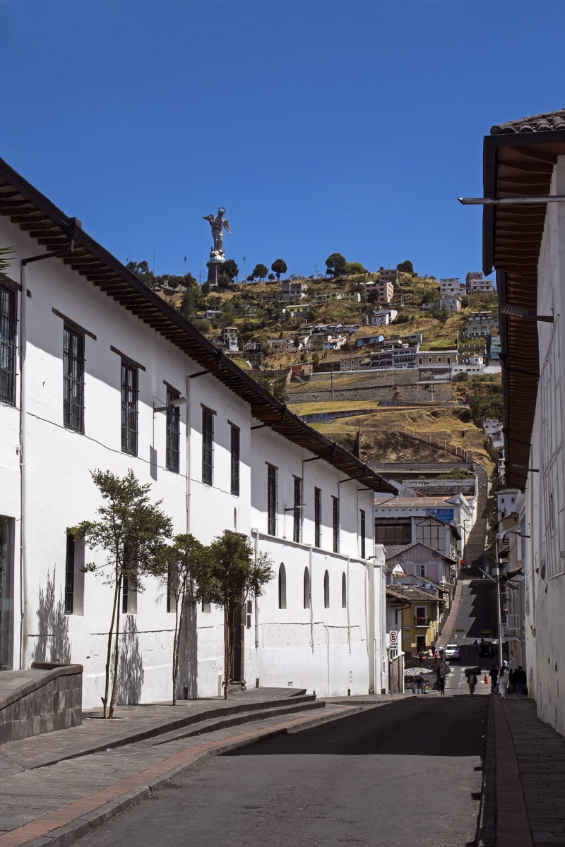 quito, blue, city, 1080P, built structure, residential district, building, outdoors, transportation, sunlight, house, historycenter, street, plant, town