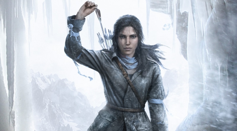 looking at camera, contemplation, Cold, woman, Journey, Survivor, conceptart, Adventure, arms raised, black hair, human arm, LaraCroft, lara, 2K, Tomb Raider