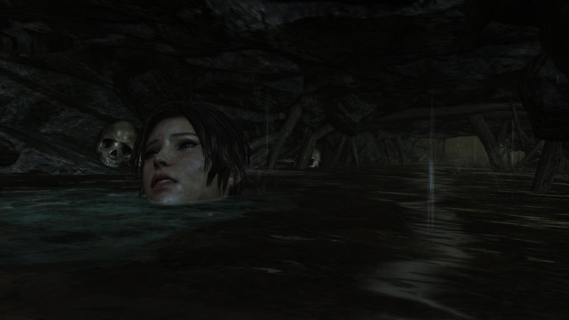 lara, skull, tombraider, water, croft, 1080P