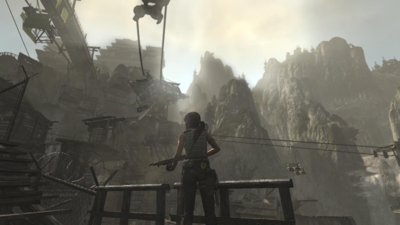 lara, tombraider, croft, mounitains, shotgun, 1080P