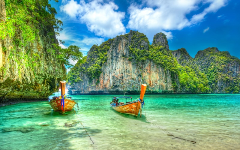 phi, leh, ko, hd, thailand, maya, boat, desktop, bay, exotic, 2K