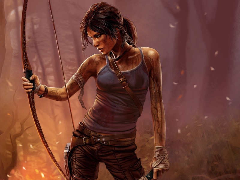 Bow, Croft, Tomb, 2K, Game, Raider, Lara, Night, PC