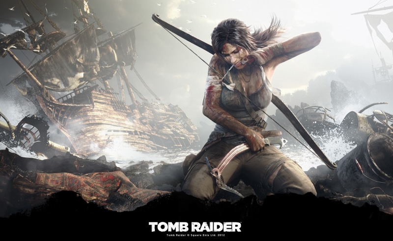 video game, day, glass - material, lara croft, women, looking at camera, outdoors, three quarter length, leisure activity, mid adult, raider, real people