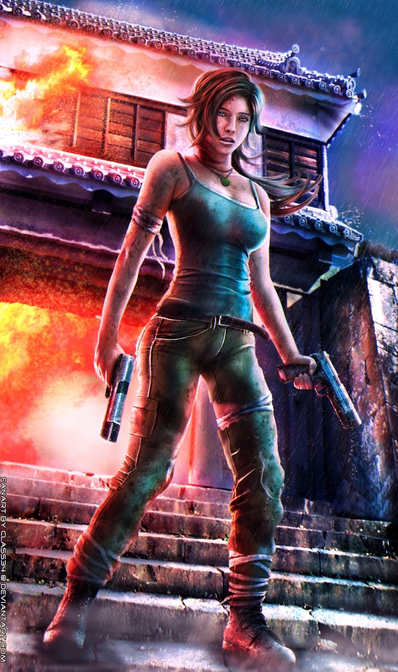 tomb, hd, digital, Tomb Raider, brunettes, Guns, video, weapons, women, lara, long, fan, Video Games, raider, long hair, reborn, hair, 2K, games, croft