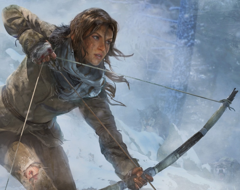 Hunt, Wolf, Games, croft, Game, concept art, smoke - physical structure, real people, 2K, portrait, raider, men, rise of the tomb raider, tomb, domestic