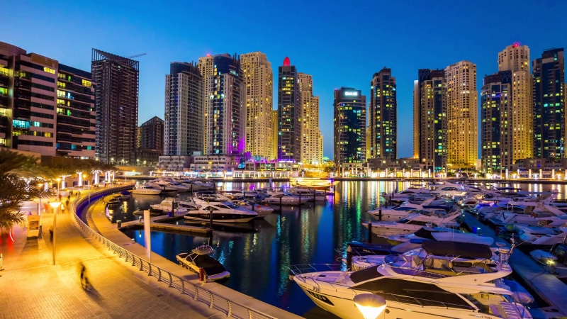 built structure, dock, reflection, water, marina, moored, mobile, dubai, nautical vessel, desktop, 4K, images, building exterior, hd, illuminated