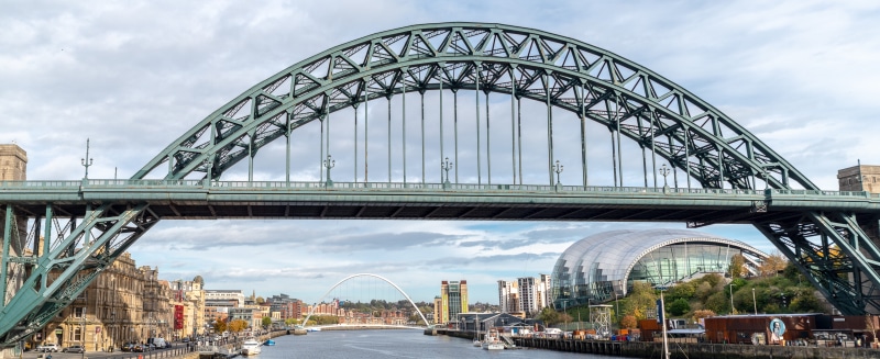 cloud - sky, city, connection, millennium bridge, built structure, nature, architecture, newcastle, building exterior, car, river, gateshead, landmark