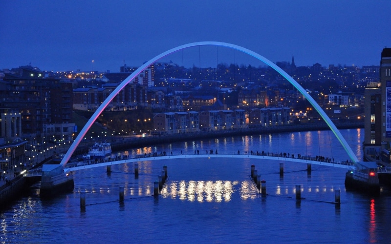 cityscape, 1080P, arch, illuminated, city, urban Skyline, bridge, no people, famous Place, river, building Exterior, urban Scene, connection, white, blue