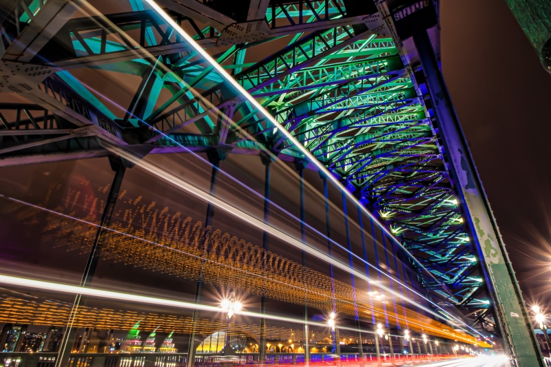 4K, Newcastle, Tynebridge, Newcastle-Upon-Tyne, Millennium Bridge, night