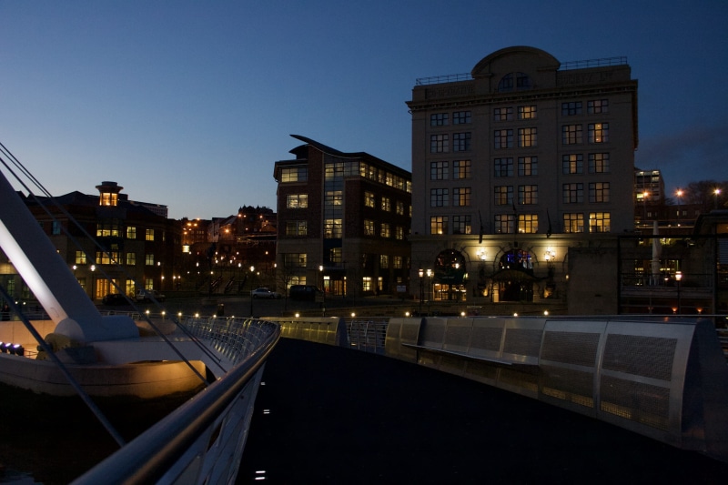 sky, illuminated, landscape, 2K, tyne bridge, city, transportation, skyscraper, cityscape, mode of transportation, no people, nature, water, river tyne