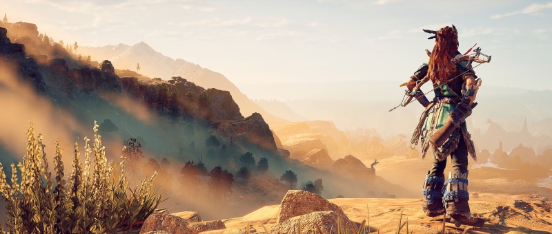 4K, landscape, Horizon: Zero Dawn, Aloy, PS4