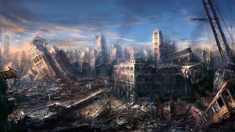 1080P, ruins, nature, postapocalyptic, artwork, x, cityscapes, art, hd