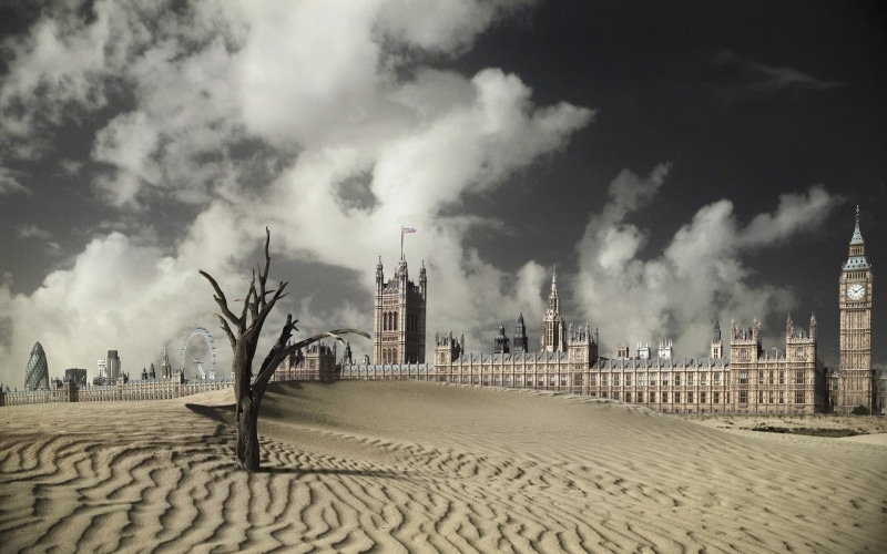 post-apocalyptic, houses, cgi, hd, ben, 1080P, london, wa, parliament, city, postapocalyptic, nature, deserts, artistic, x, desert, art, big