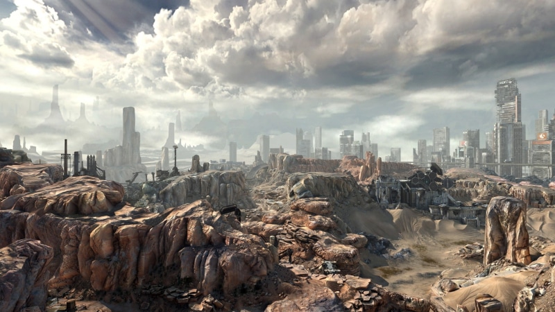 deser, hd, 1080P, nature, apocalypse, games, rocks, art, Landscapes, stones, ruins, Video Games, rage, postapocalyptic, deserts, game, video, desert