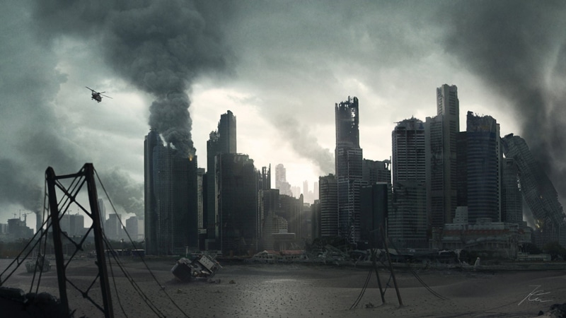helicopters, destruction, Sand, hd, 1080P, usa, architecture, destroye, art, ship, fire, smoke, city, desert, bridges, postapocalyptic, trees
