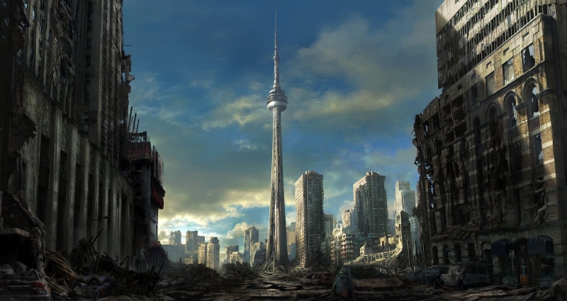 space, ruins, spire, cityscape, needle, 1080P, downtown District, sky, the city, architecture, built Structure, dusk, Toronto, outdoors, cloud - Sky, new