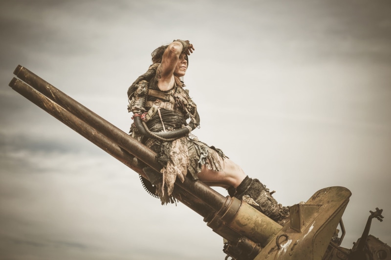 Fallout, gun, cosplay, postapocalyptic, Apocalypse, 1080P