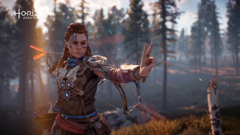 Guerrilla Games, exclusive, postapokalipsis, Playstation 4, Eloy, Horizon Zero Dawn, the red-haired girl, 1080P