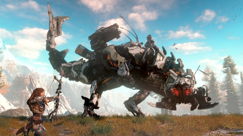 arrow, robot, game, hunter, warrior, 1080P, woman, bow, Horizon Zero Dawn, girl