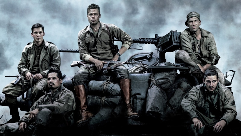 Fury, crew, Tank, movie, M4 Sherman, brad, pitt, Brad Pitt, 2K