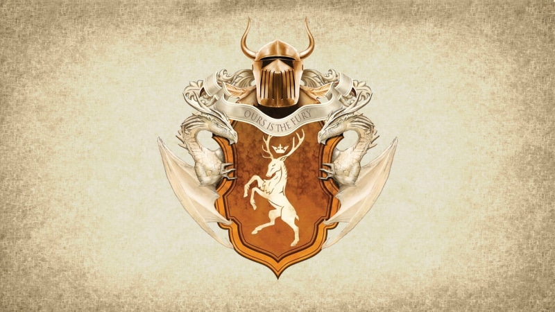 computer Graphic, classic, House Baratheon, representation, coats of arms, art, crest, abstract, fury, brown, history, animal body part, sign, mammal, paper