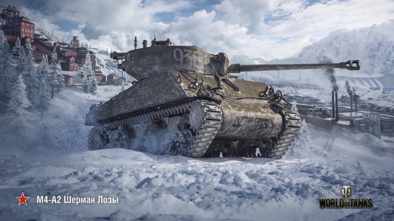 Sherman, WoT, Wargaming, M4-A2, winter, 2K, World of Tanks