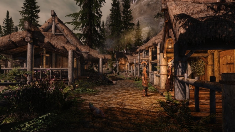 built structure, nature, The Elder Scrolls V: Skyrim, building exterior, history, wood - material, no people, sky, 1080P, the way forward, building, the past