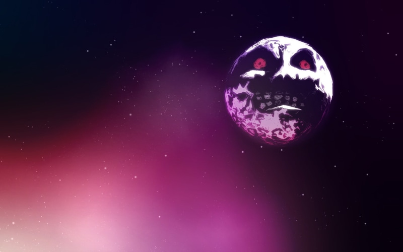 mask, moons, The Legend of Zelda: Majoras Mask, art, space, Moon, majoras, legend, zelda, hd, 720P