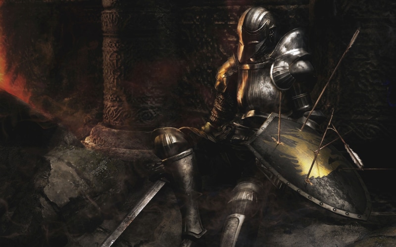 souls, artwork, armor, shield, weapons, Video Games, art, games, knights, 1080P, swords, video, hd, demons, arrows