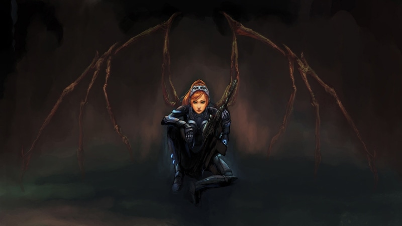 sarah, starcraft, blades, 1080P, games, artwork, kerrigan, art, ghost, hd, futuristic, Video Games, queen, video, wings, ii