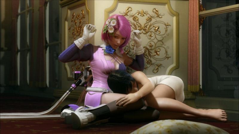 real people, casual clothing, Alisa Bosconovitch, innocence, women, females, Tekken: Blood Vengeance, Alisa Boskonovitch, sitting, home interior, 1080P