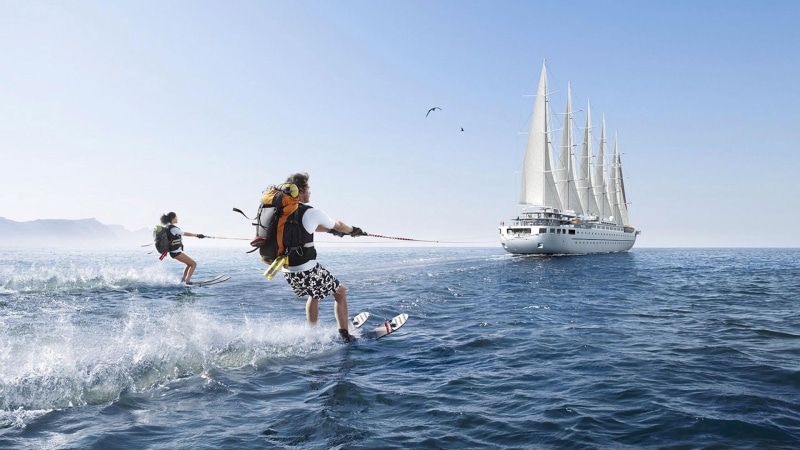 skis, hd, boat, 1080P, water, sailship, sails, waterski, ski, sea