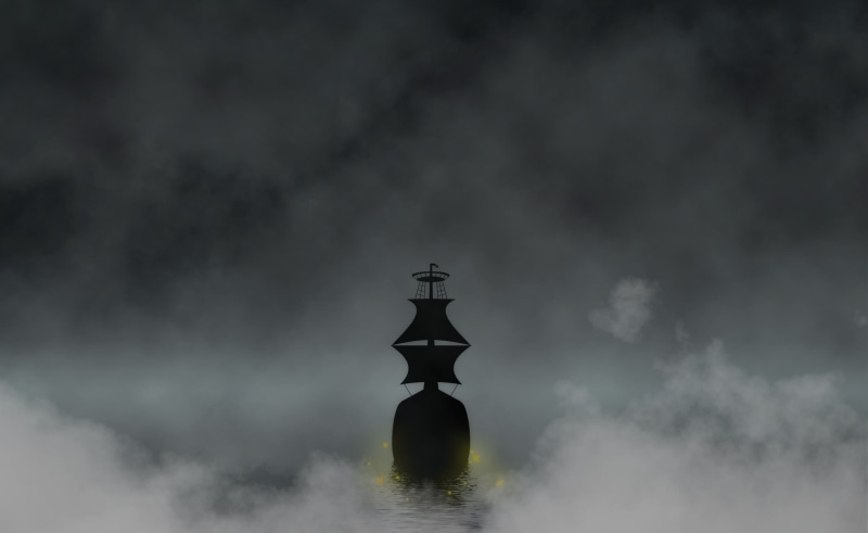 sailship, sky, low angle view, cloud - sky, built structure, dusk, belief, waterfront, Ship, Boat, no people, silhouette, black, day, tower, nature, 2K