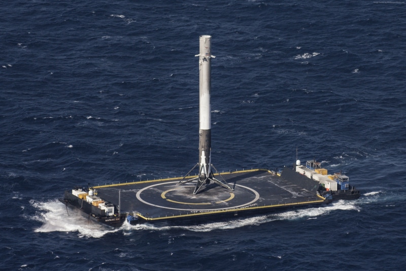rocket, SpaceX, sea, 2K, ship, platform