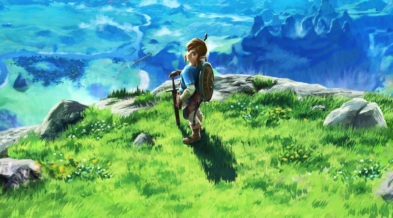 legend, standing, 2K, zelda, front view, day, beauty in nature, green color, 2017, illustration, nature, videogame, Game, conceptart, grass, real people