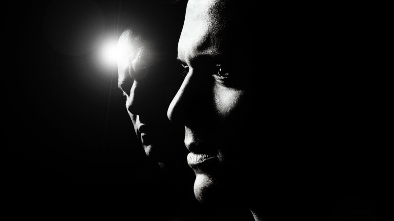 portrait, Prison Break, adult, black background, body part, studio shot, lifestyles, looking, one person, close-up, depression - sadness, 1080P, emotion