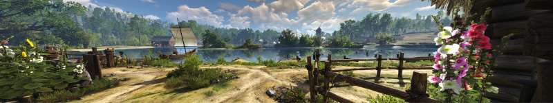 panoramic, grass, Nvidia Ansel, plant, sky, cloud - sky, 8K, boundary, travel destinations, day, architecture, body, scenics - nature, water, The Witcher