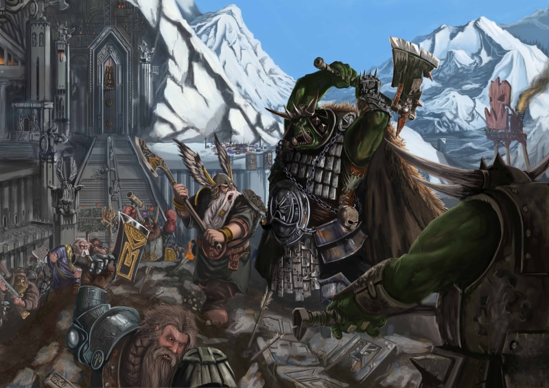 humans, orcs, europe, 5K, no people, stage, day, Thor, craft, Battles, belief, religion, people, spirituality, built structure, sculpture, warhammer