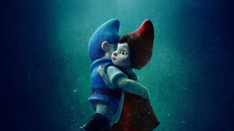 4k, 4K, hugging, illustration, Gnomeo and Juliet: Sherlock Gnomes, two, dwarves