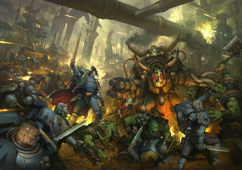 space marines, space wolves, Warhammer 40,000, Space Marine, 720P, Waaaaagghhh, Games Workshop, orks, ork