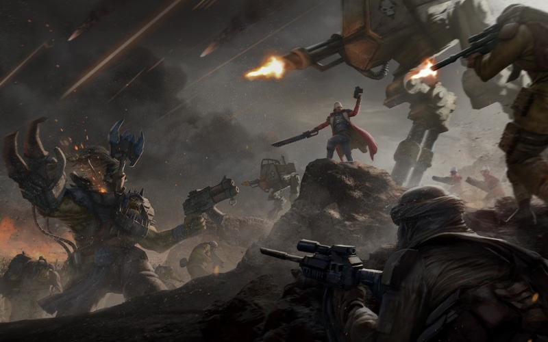 Warhammer, futuristic, 1080P, battle, video games, 3D, fantasy art, Warhammer 40,000, war, orks