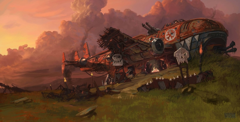 aircraft, wreck, 4K, ruin, 000, Warhammer 40, orks