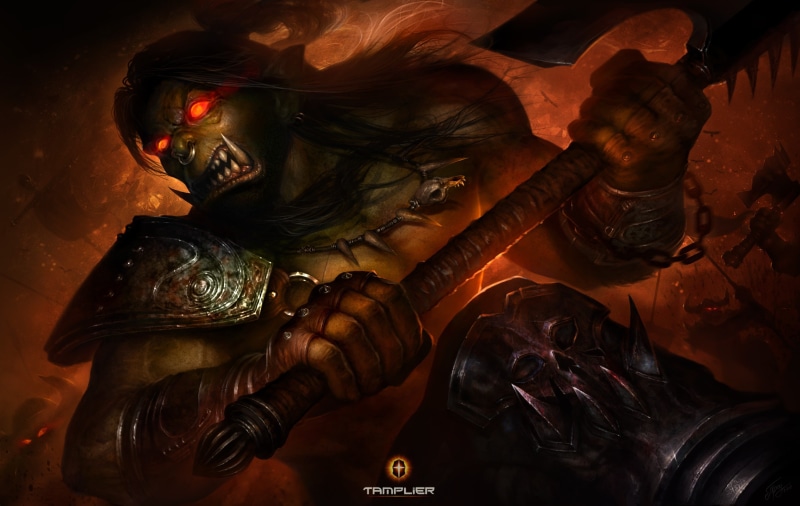 artwork, fantasy art, 2K, ork